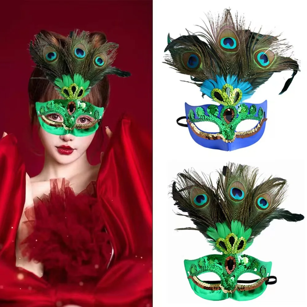 

24pcs/lot Ladies' Colorful Feather Mask Halloween Christmas Mask Hot Selling Peacock Feather Princess Mask