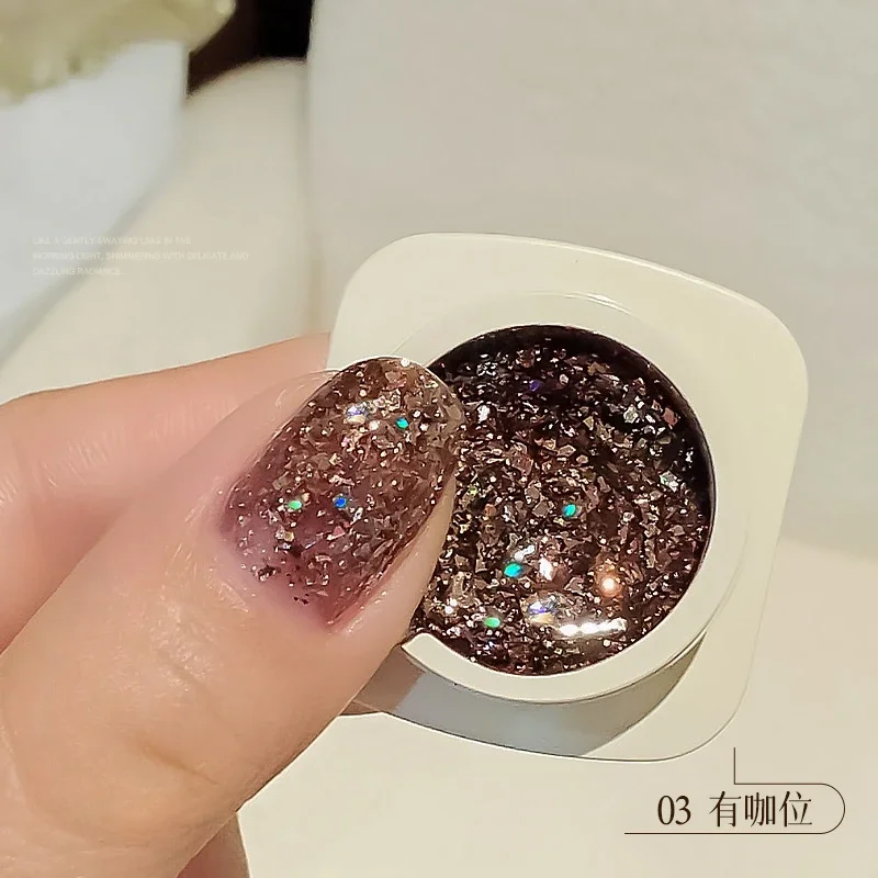 4 colori 5ml glitter paillettes gel smalto per unghie 5ML glitter nail art gel Soak Off gel UV per manicure smalto semipermanente ibrido