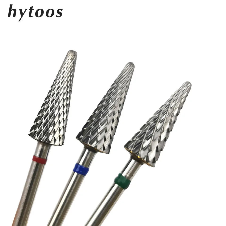 HYTOOS-Foret à Ongles en Forme de Cône, Fraise en Carbure pour Manucure, Fraise à Distance, Accessoires pour Perceuse Électrique