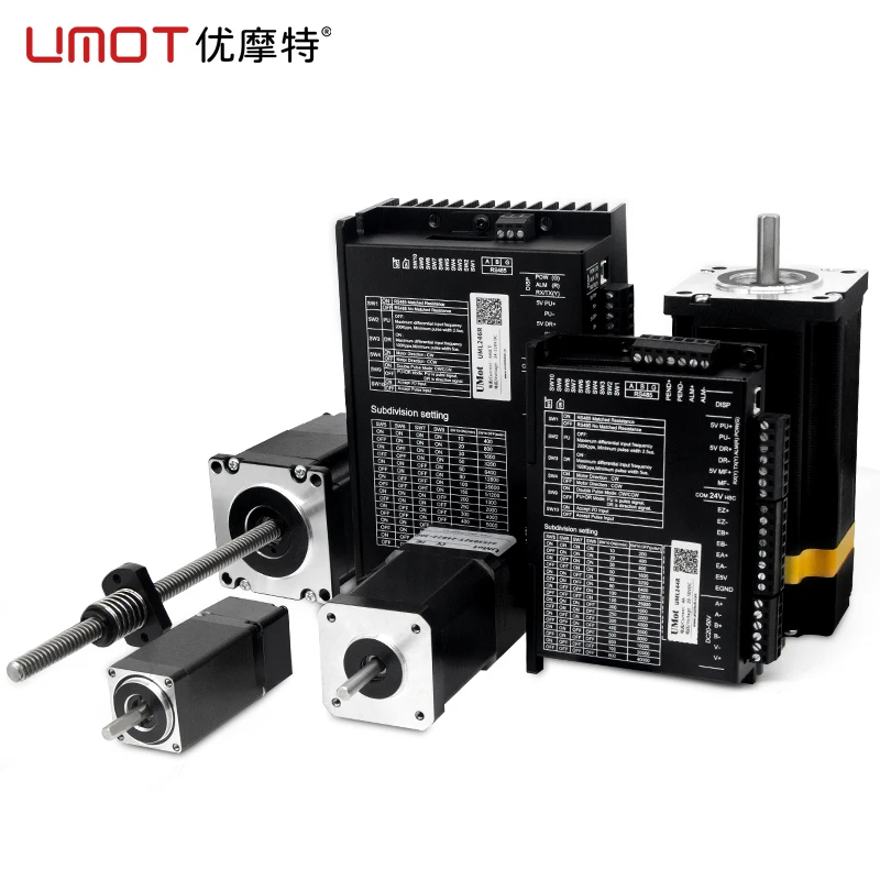 

UMOT 6A Big Torque 86x176mm 12Nm RS485 Nema 34 Closed Loop Stepper Motor with Pluse Driver Controller Closed-Loop Motor for CNC