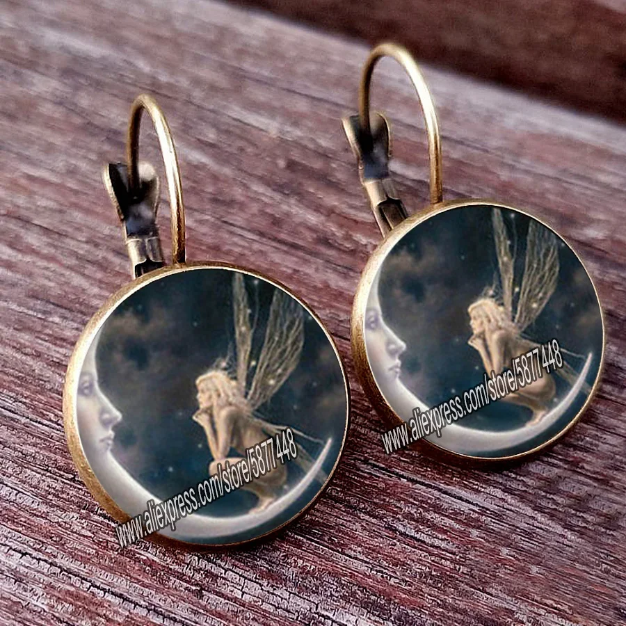 Earrings for Women Fashion Jewelry Butterfly Stud Earrings Zinc Alloy Sunflower Jewelry Glass Tree of Life and Wolf Earring
