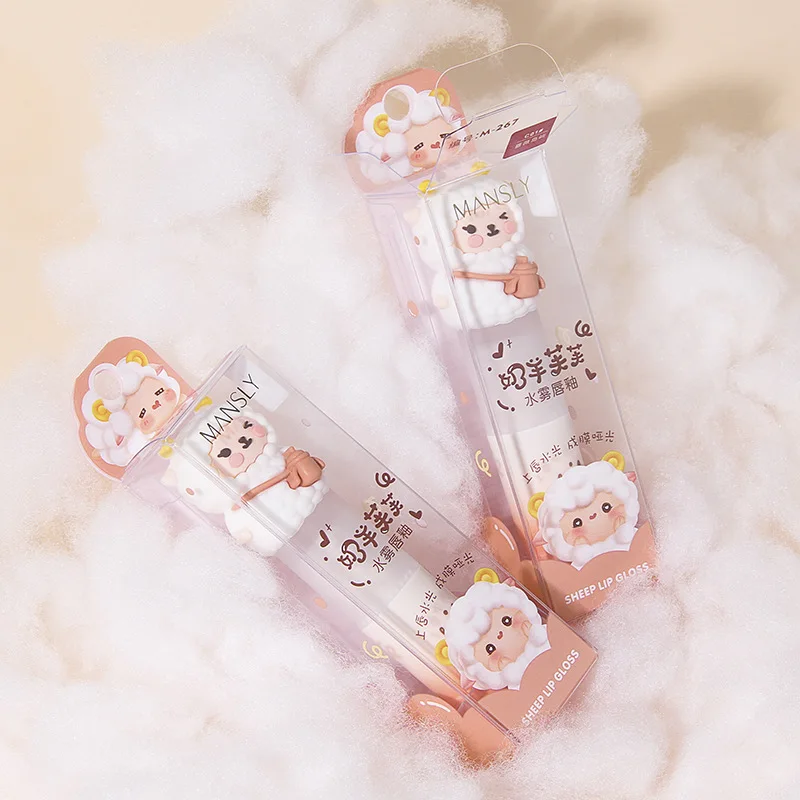 Mansly Cute  Lip Gloss Kawaii Sheep Shape Matte  Lip Gloss Long Lasting Permanent Lipstick 24 Hours Waterproof Lipsticks