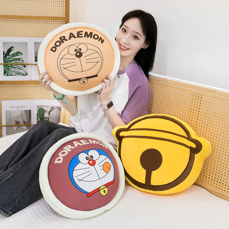 Kawaii Doraemon Dorayaki Plüschtier Gefüllte Puppe Kissen für Kinder Geburtstagsgeschenk Büro Auto Rückenlehne Kissen Weiches Plüschtier für
