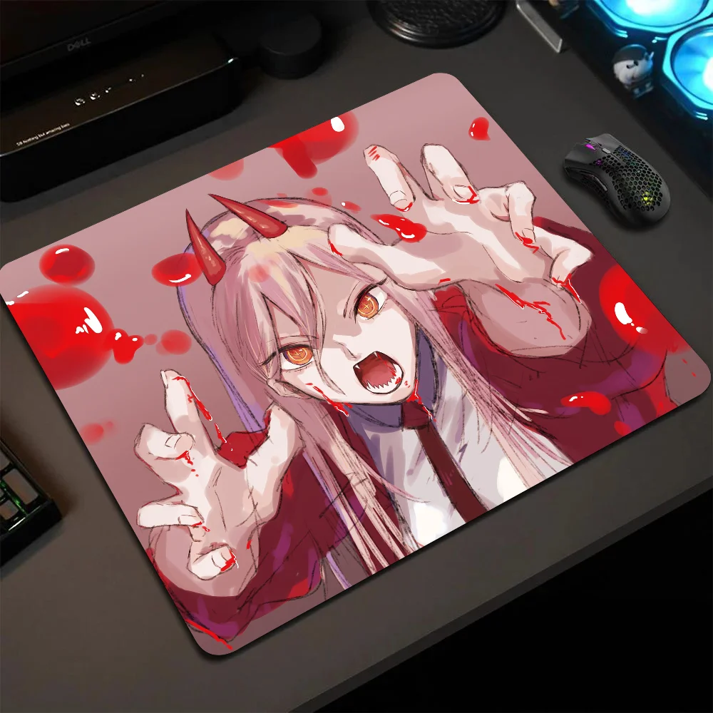 Power Chainsaw Man Anime Girl Mousepad Small LockEdge Mouse Pad For Gamers Computer Desk Pad Anti-slip Rubber