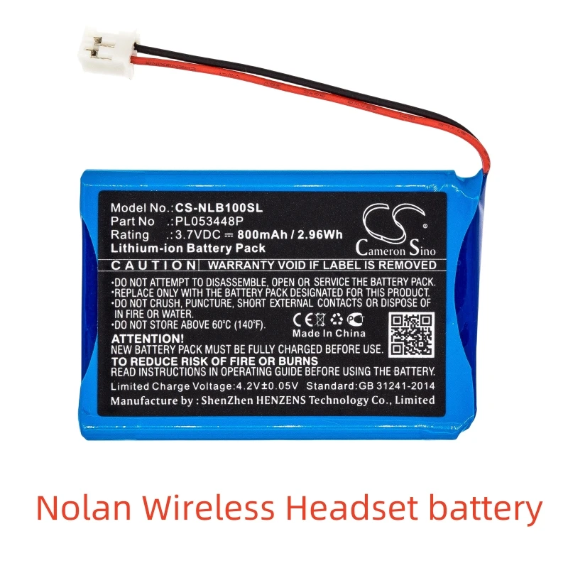 Li-ion battery for Wireless Headset,800mAh,N-COM B1,N43,N71,N85,N86,N103,N43E Air,B901R,B901L,B5