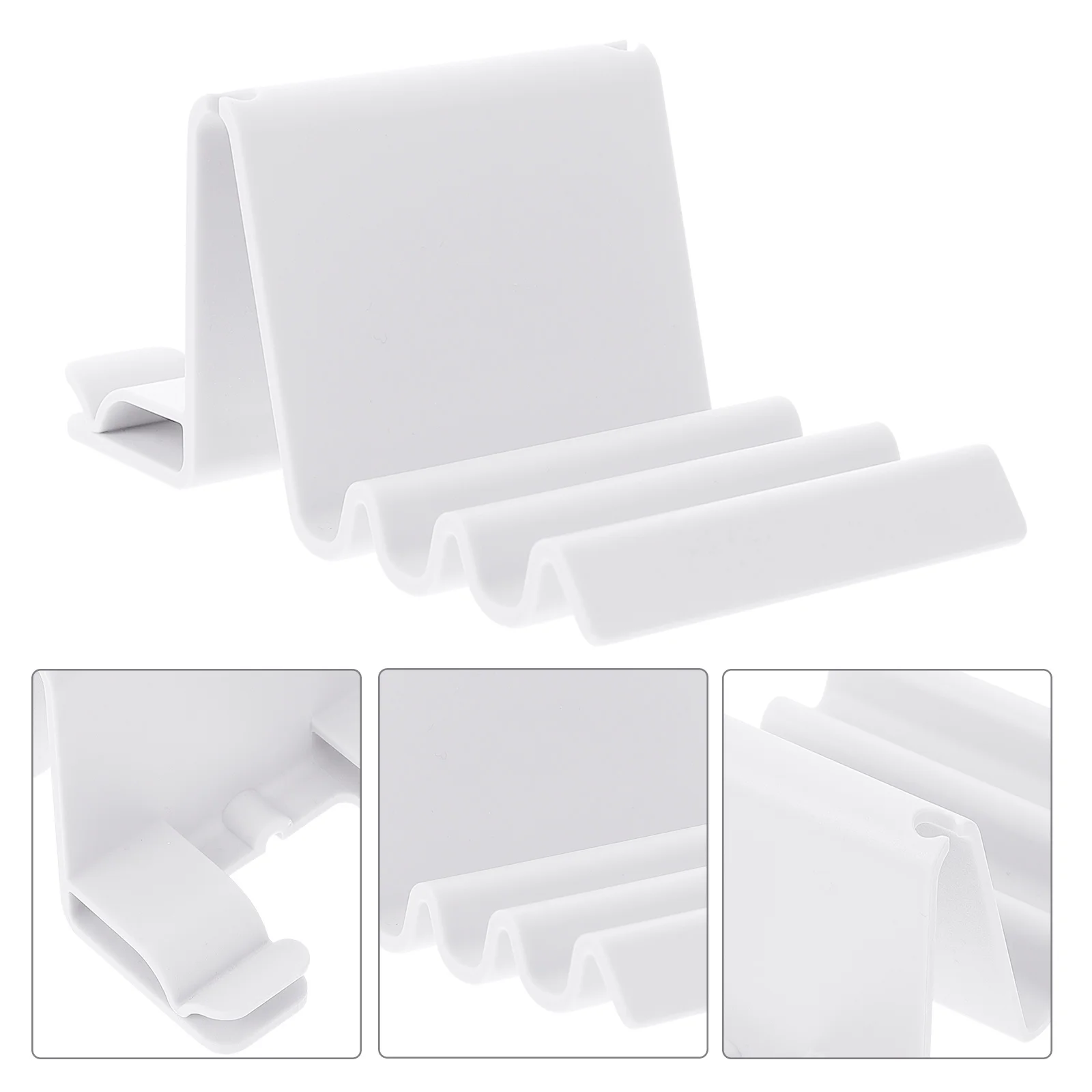 

Phone Tablet Bracket 3-Slots Adjustable Stand For Horizontal Vertical Placement Non-Slip Desktop Bed Use Portable Plastic Stand