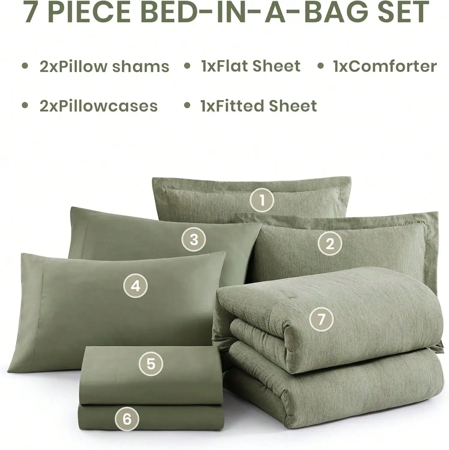 7 Piece Bed In A Bag Set Complete Bedding Package