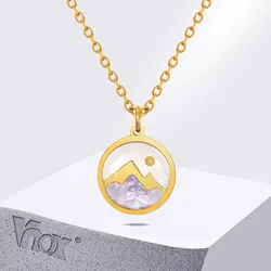 Vnox Mountain Mustard Seed Necklace for Women,Christian Gifts Gold Plated Dainty Faith Move Mountains Necklace Jewelry Girl Gift