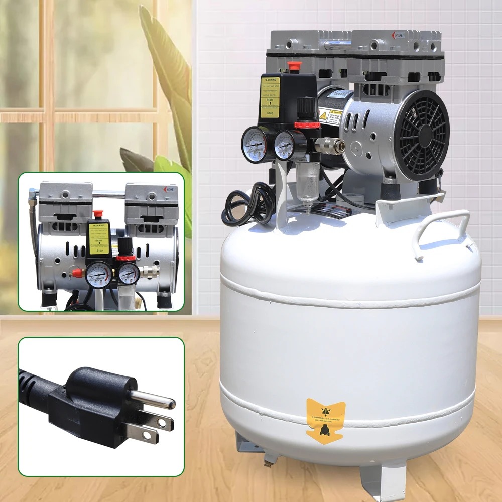 

550W 40L 130L min Noiseless Air Pump Compressor Min Portable Oil Free Oilless Air Compressor Dental Device