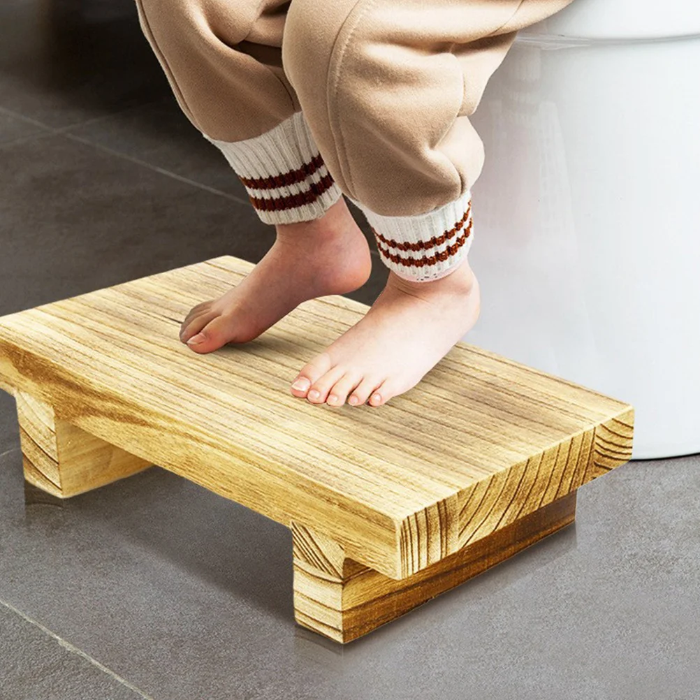 Footstool Bedside Step Elderly Stools Office Wooden Steps for High Adults Desk Footrest