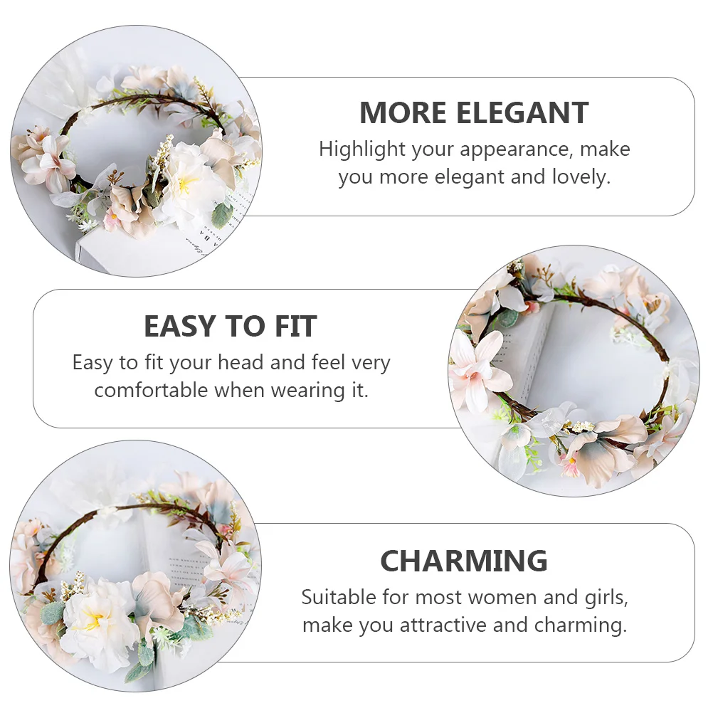 

Stylish Garland Headband Decorative Headdress Women Floral Hairpiece Party Holiday Hairband Accessories Hair Decoration