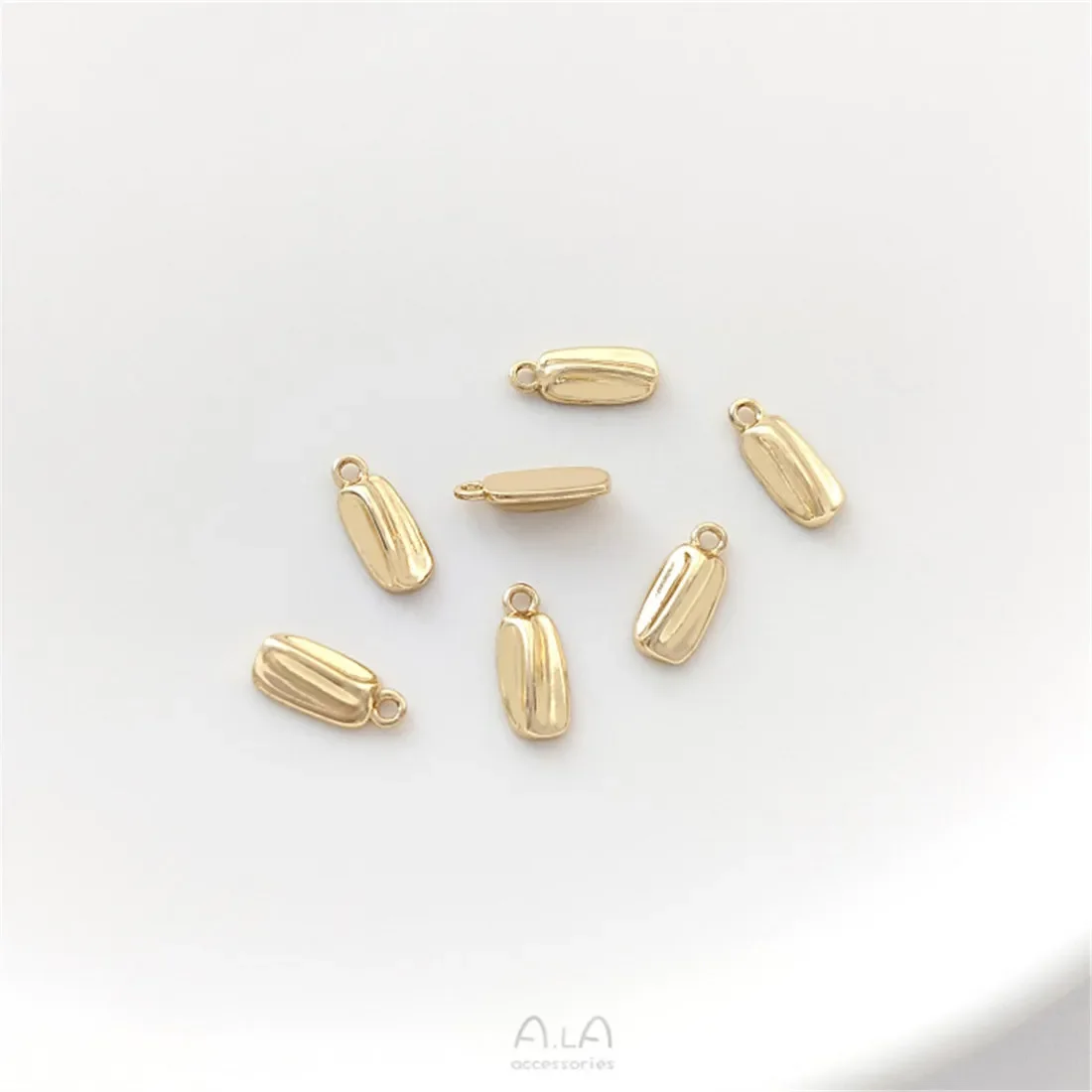 Cierre de mosquetón de oro laminado de 14K con cadena de extensión, colgante de grano de café, accesorios para la fabricación de joyas DIY