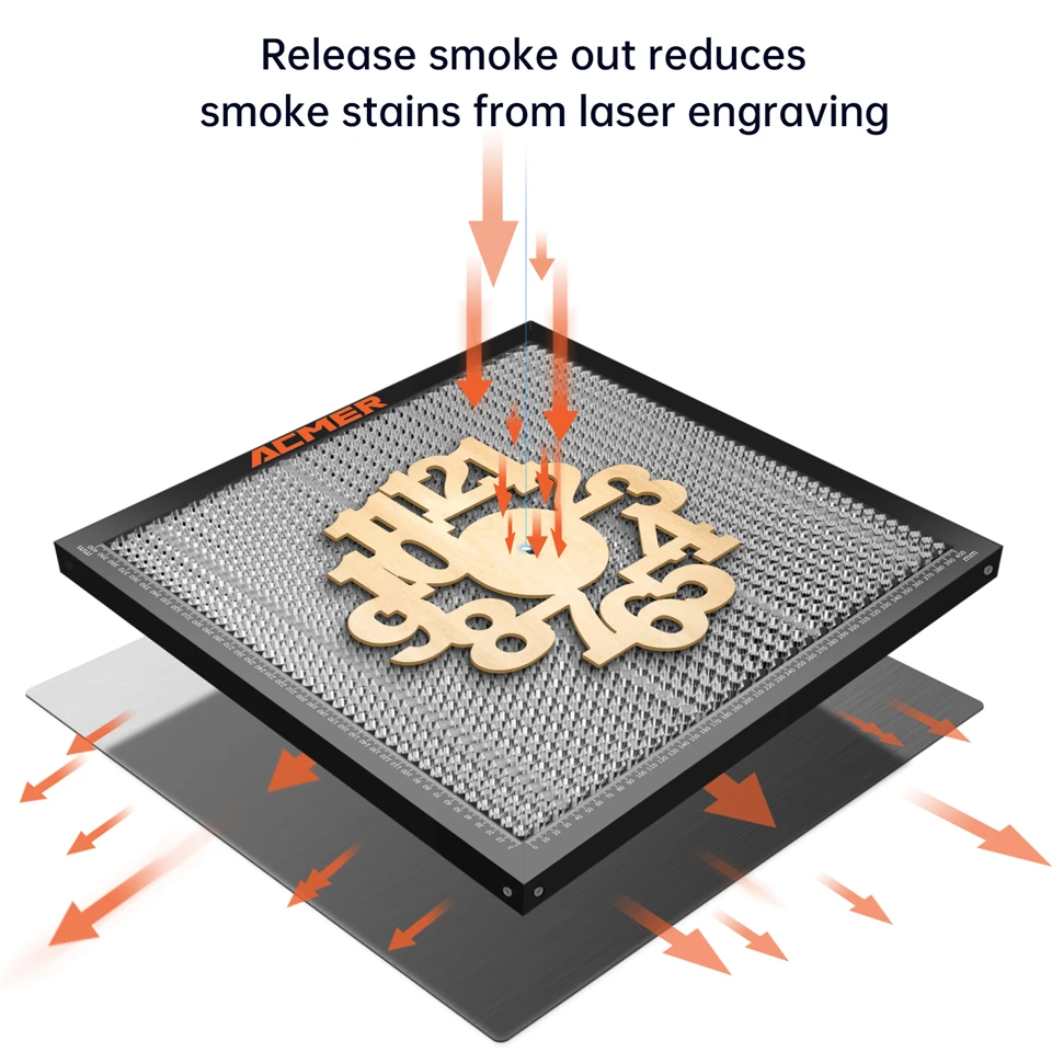 ACMER E10 Honeycomb Working Table Universal Honeycomb Bed Desktop Protection Smoke Exhaust for Laser Engraver Machine