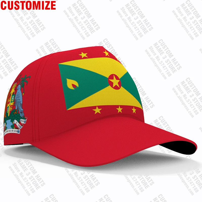 Grenada Baseball Caps Custom Made Name Number Team Logo Gd Hat Grd Country Of Spices Travel English Nation Flag Photo Headgear