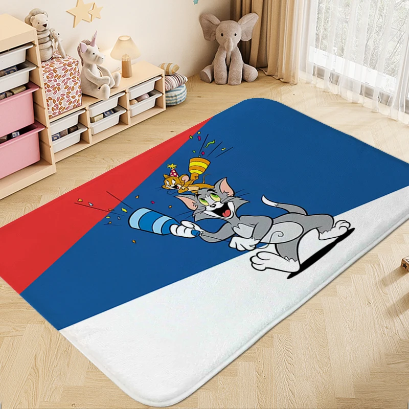 Washable Non-slip Rug A-Tom and Jerrys Aesthetic Carpet Kitchen Floor Mats Front Door Mat Sleeping Room Entrance of House Carpet