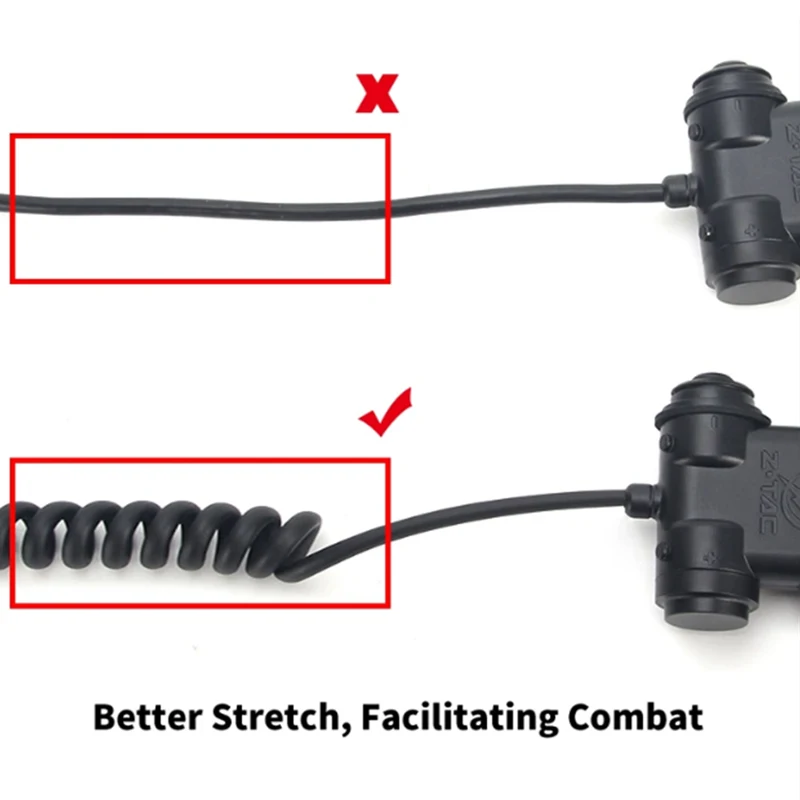 Z-TAC مفتاح PTT مزدوج الضغط للتحدث |   محول راديو تكتيكي ثنائي الاتجاه متوافق مع سماعة الرأس Baofeng UV-82 للصيد Airsoft
