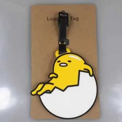 Gudetama Accesorios de viaje Etiqueta de equipaje Gel de sílice Maleta ID Soporte de dirección Etiqueta de embarque de equipaje Etiqueta portátil