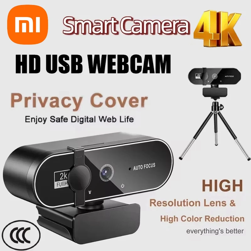 Xiaomi 4K Webcam Mini caméra 2K Full HD Webcam avec Microphone 30fps USB Web Cam pour mise au point automatique PC ordinateur portable caméra de prise de vue vidéo Xiaomi 4K Webcam Mini caméra 2K Full HD Webcam avec Microphone 30fps USB Web Cam pour mise au point automatique PC ordinateur portable caméra de prise de vue vidéo