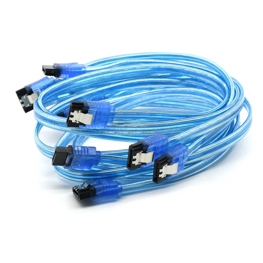 10pcs/bag High Speed 6Gbps SATA3.0 male to SATA male cable SATA III Flat cable for HDD SSD 50cm 100cm