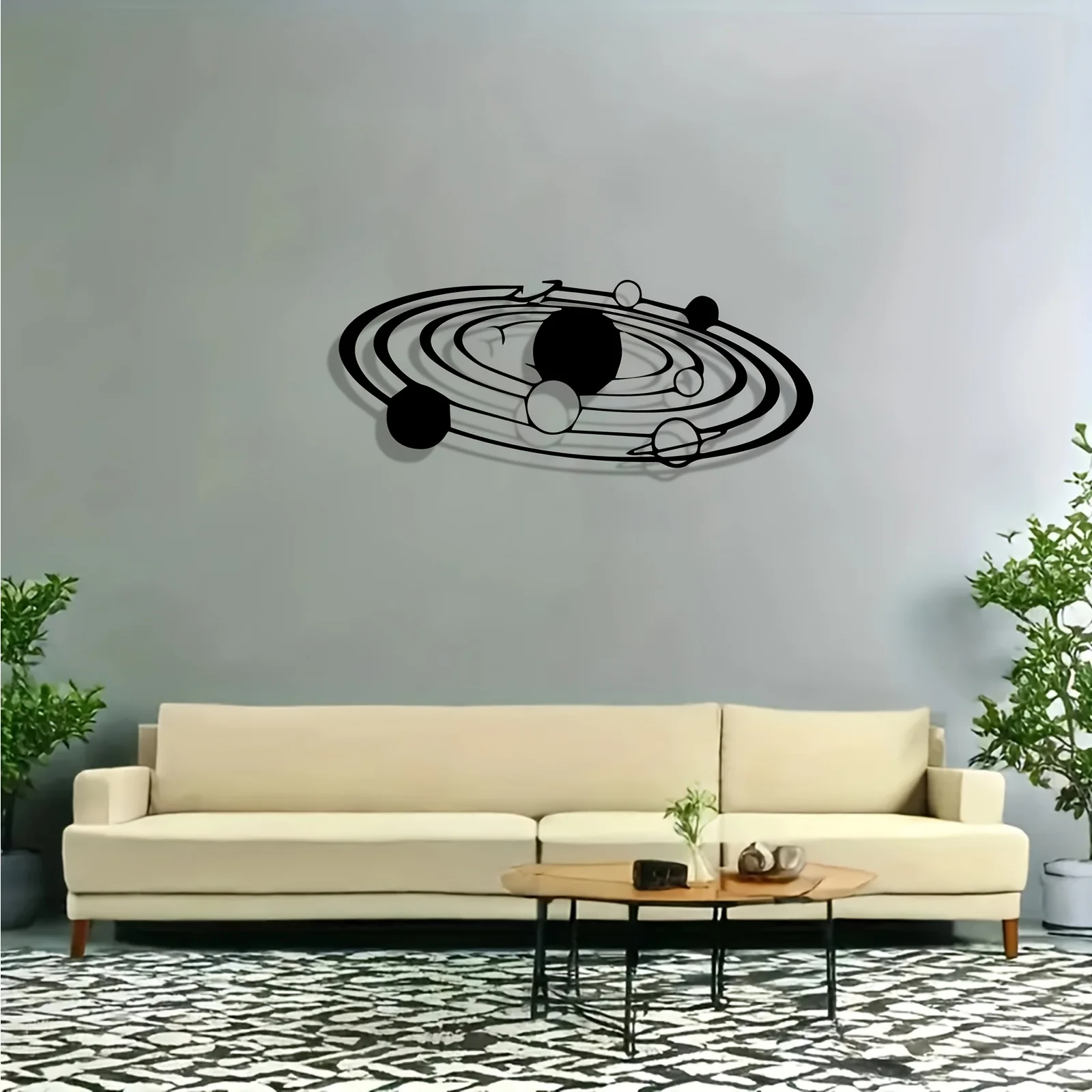 CIFBUY Metal Wall Art Solar System Planet Forged Iron Ornament For Home Kids Room Office Hanging Decor Display