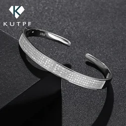 925 Sterling Silver Moissanite Diamond Bracelets with GRA Luxury Diamond Cuff Bracelet Fine Jewelry for Women Girlfriend Gift