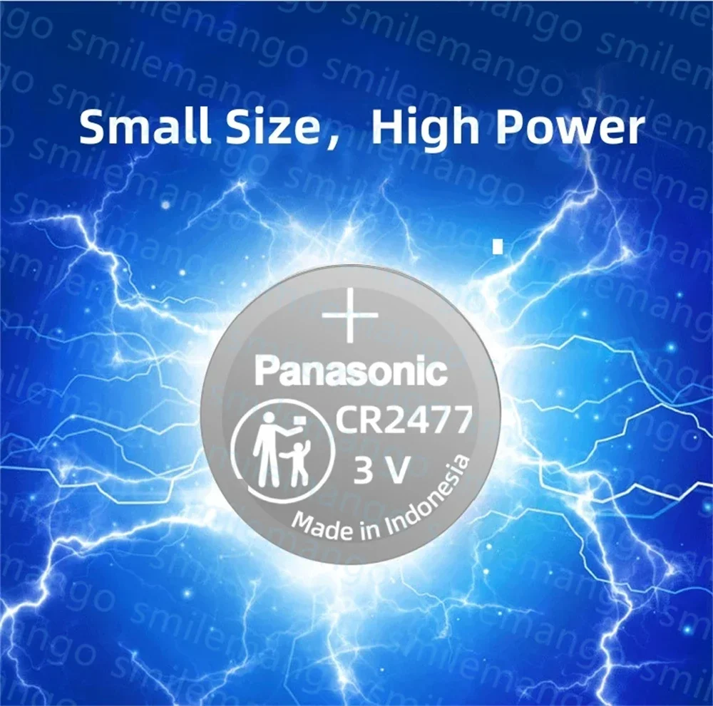 Panasonic 2-50PCS CR2477 Button Battery Lithium 3V Instrument Meter Imported Digital Tire Pressure Monitor Intelligent Toilet