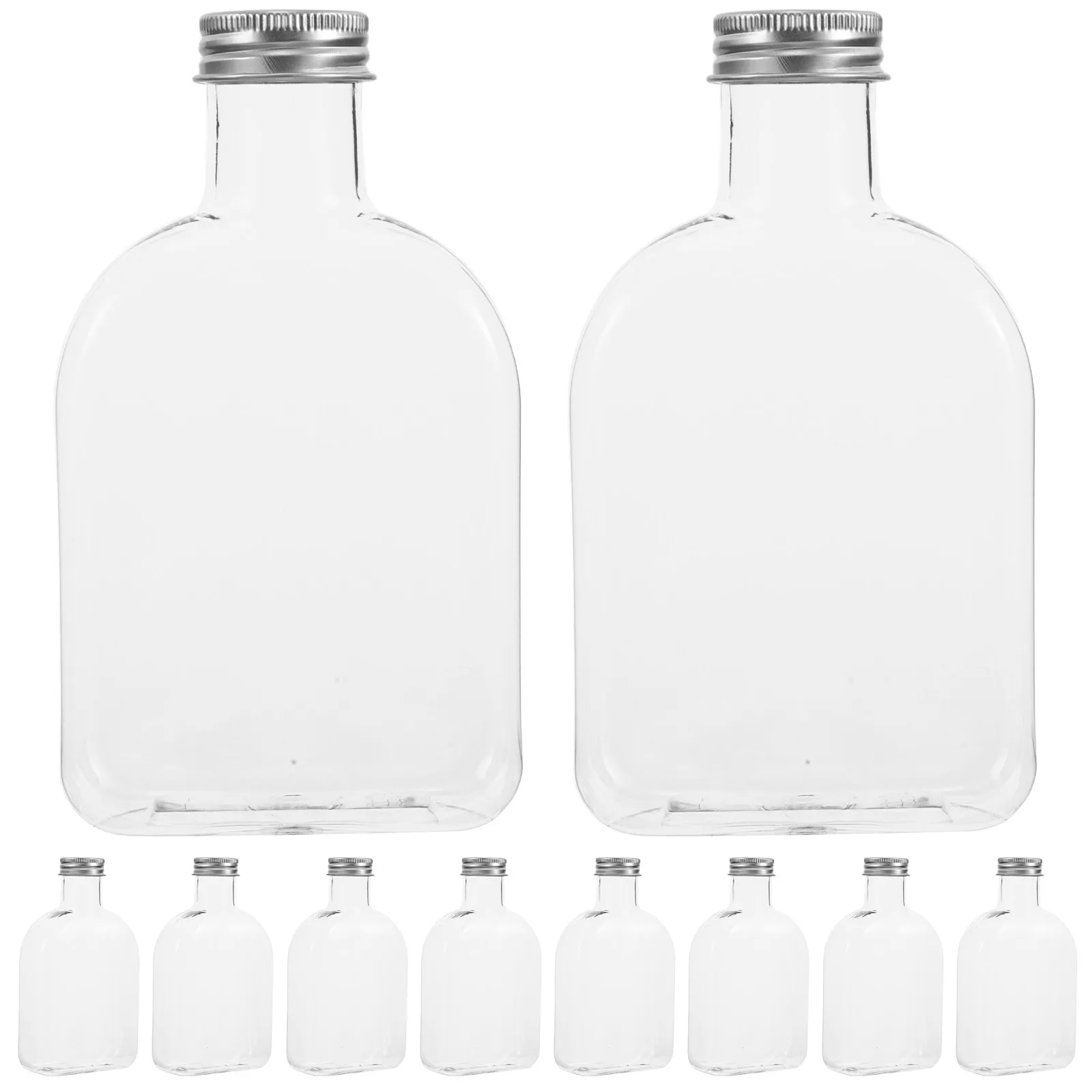 

15 шт. пластиковых бутылок для холодных напитков, утолщенные, пищевые, плоской формы, прозрачные, герметичные контейнеры для сока и молочного чая