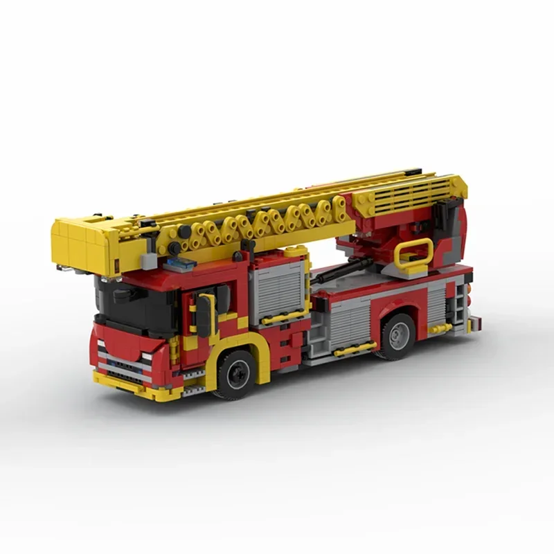 1079PCS MOC London Fire Brigade LFB - Scania 32M Turntable Ladder Model Building Blocks Stacking Bricks Creative Kid Gift Diymoc