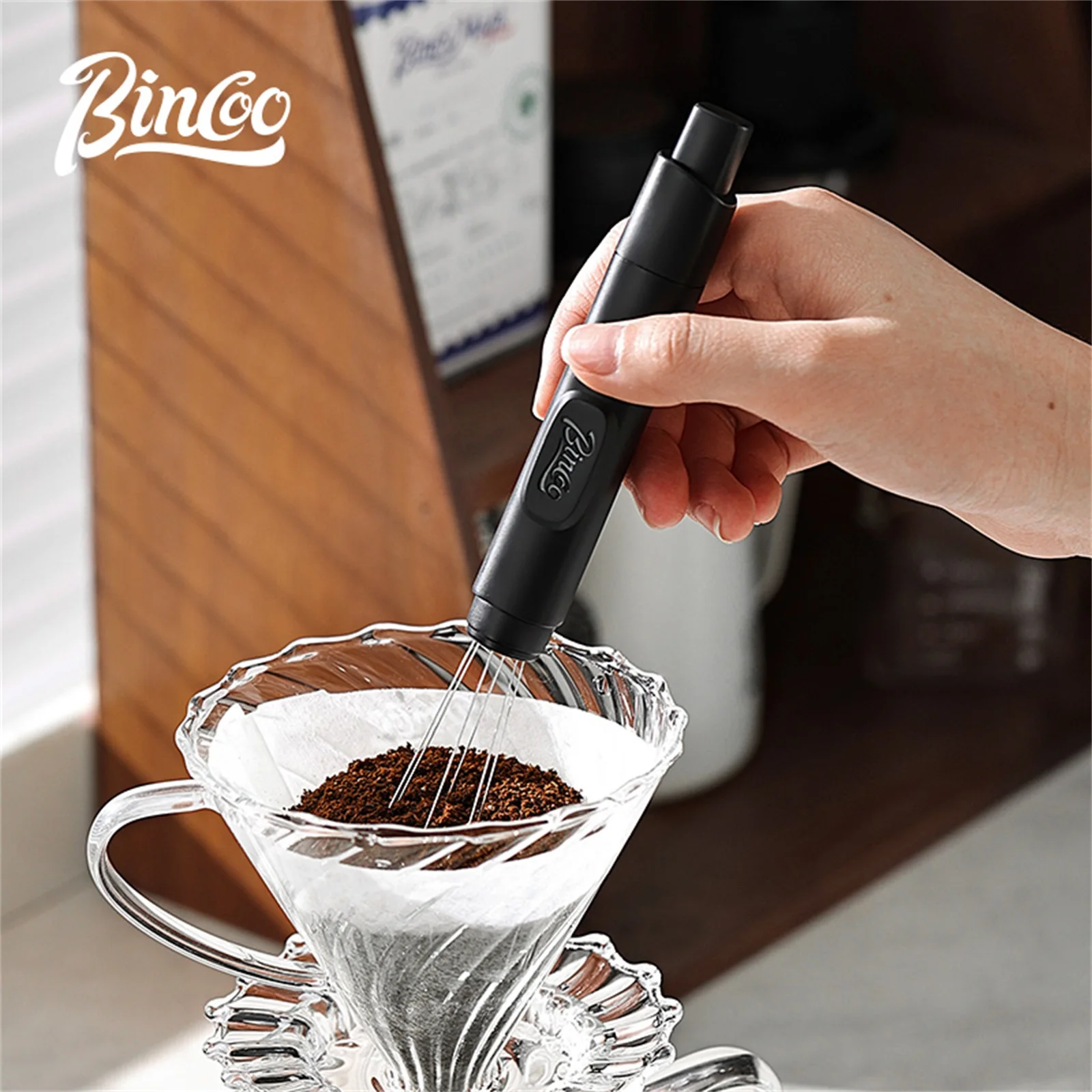 Bincoo Magnetic Coffee Cloth Powder Needle，Espresso Stirrer Needle，Telescopic Italian  Barista Coffee Stirring，Distribution Tool