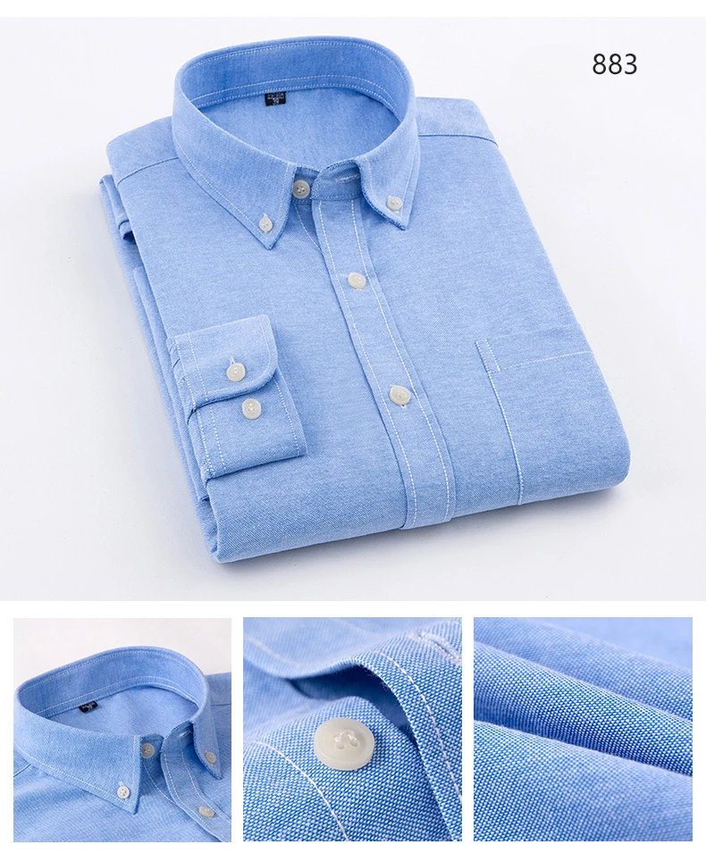 Neu im Hemd, langärmlige Hemden für Herren, schmale Passform, formelles Kleid mit einer Tasche, Bürokleidung, weiche karierte Baumwoll-Designeroberteile – Detail 22