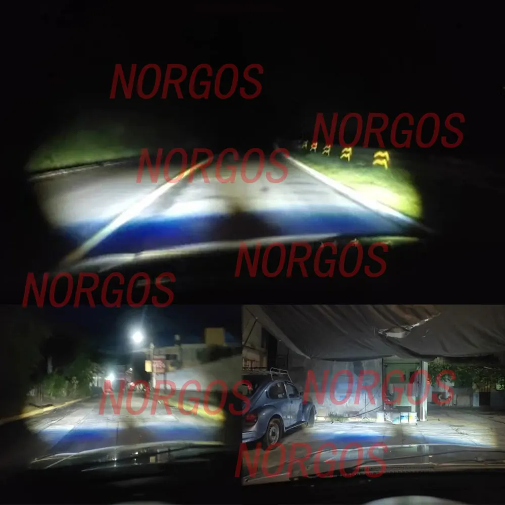 NORGOS 3“ Fog Lights LED Pods Flush Mount Offroad 12V 24V Pickup Truck Angel Eyes for Jeep Toyota Land Rover Nissan Ford ATV UTV