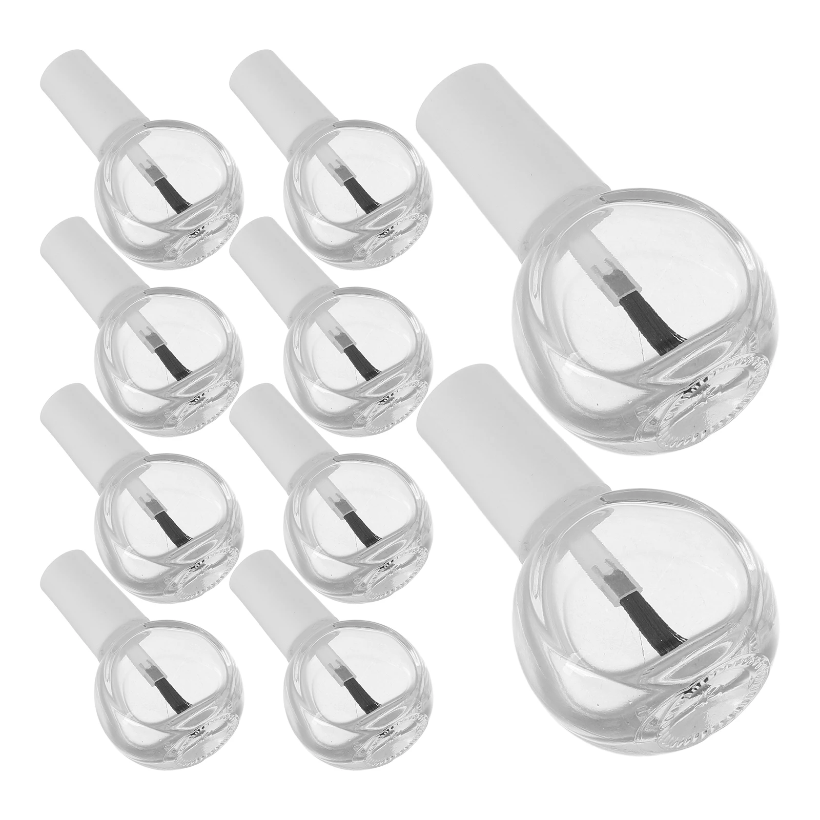 

10Pcs Portable Clear Glass Nail Polish Sample Bottles with Brush Cap Ideal for Travel and DIY Art Nail Polish Containers