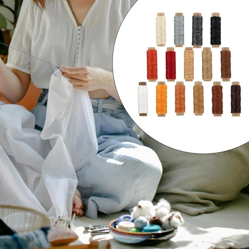 15 Colors Waxed Thread Leather Sewing Thread Stitching Thread Hand Stitching Thread for Jewelry Making Sewing Leather