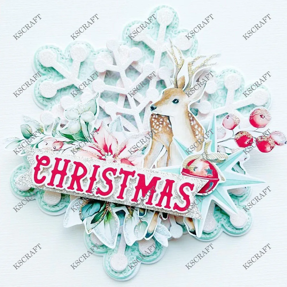 KSCRAFT Snowflake Mini Album Cutting Dies Stencils for DIY Scrapbooking Decorative Embossing DIY Paper Cards