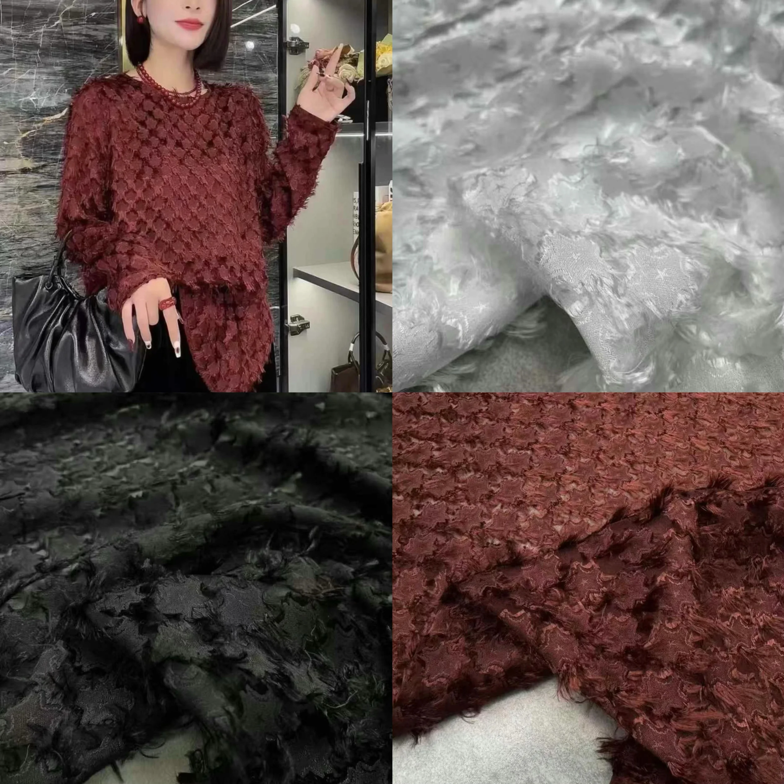 

Новая весенняя ткань из перьевого шелка для одежды: полуюбка, ткань с бахромой и цветочным узором, высококачественная домашняя ткань для рукоделия