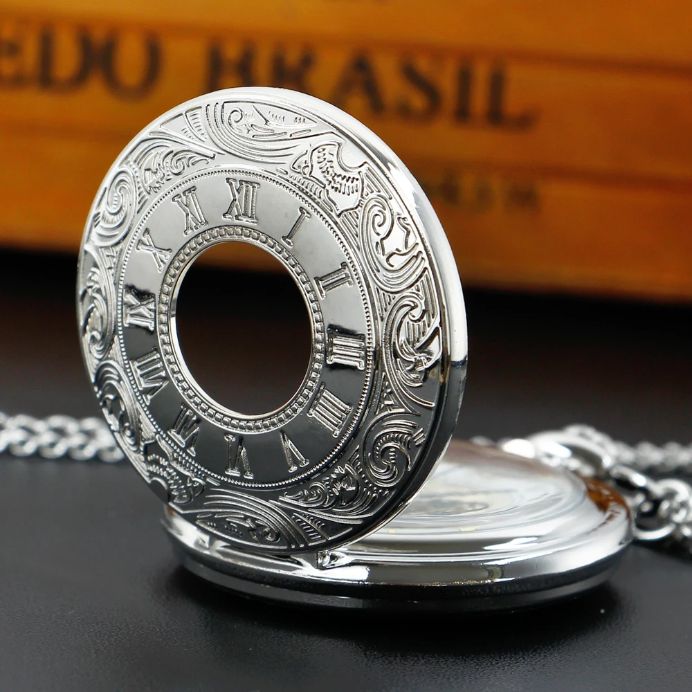 Silver/Bronze/Black/Gold Vintage Wholesale Pocket Watch Men Women Quartz Pendant with Chain Clock reloj de bolsillo