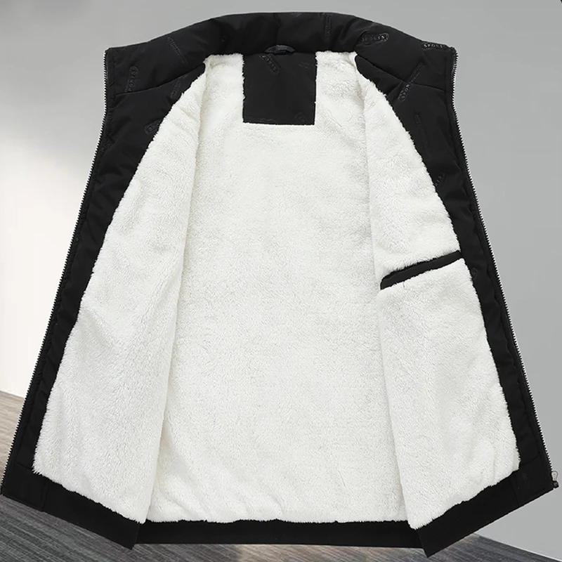 Nieuwe Lamswol Heren Vesten Dons Katoenen Mouwloze Jas Herfst Winter Verdikte Jassen Met Toegevoegde Fleece Plus Size 10XL 9XL 8XL