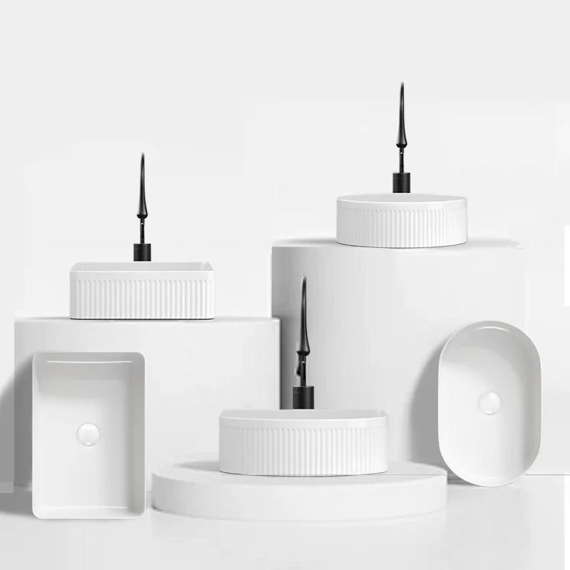 

Ceramic art table basin simple thin edge bathroom basin small apartment single ceramic integrated wash