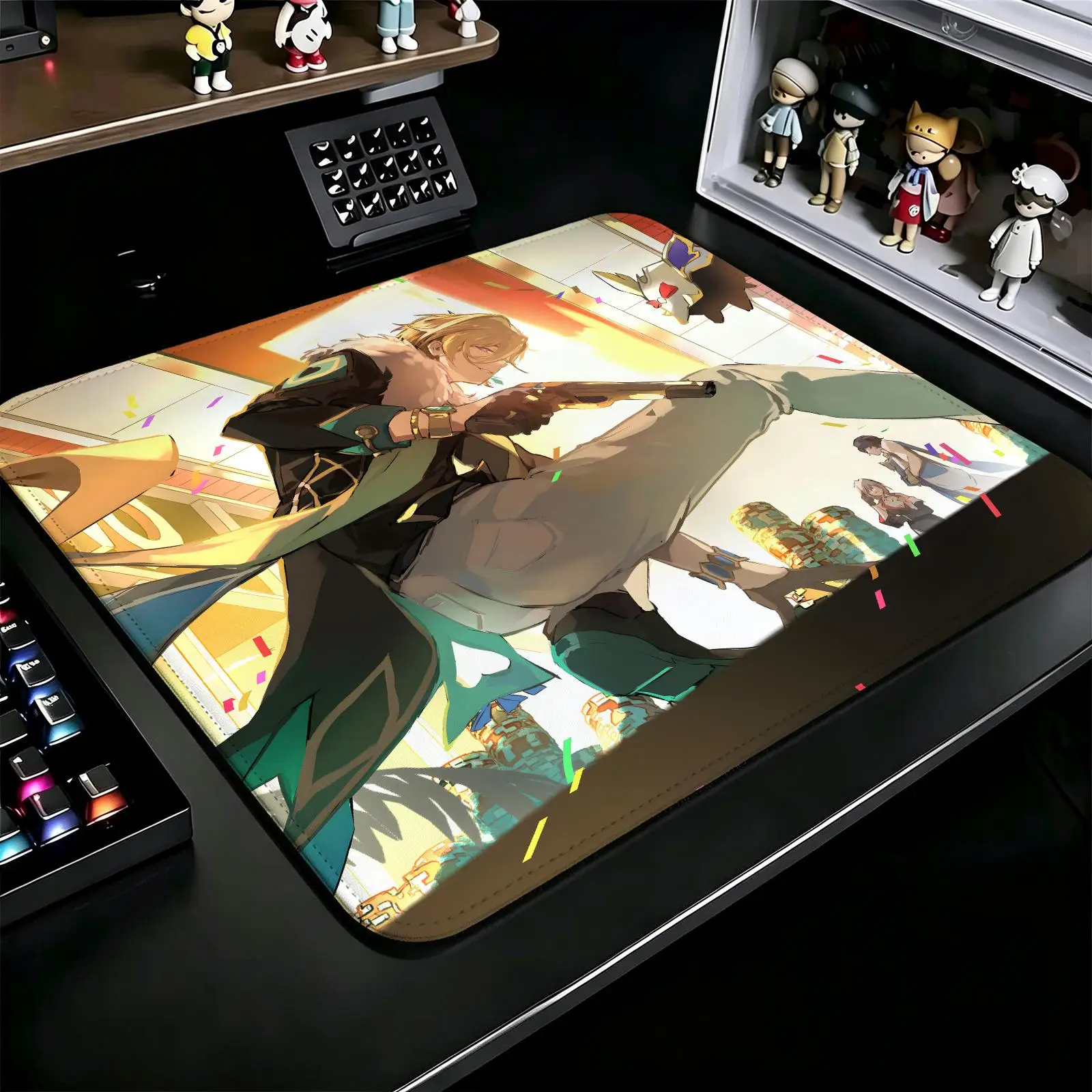 Tough Stitched Border for Lightweight Portable Laptop and Office Gaming Honkai Star Rail Aventurine Waveflair Mouse Pad