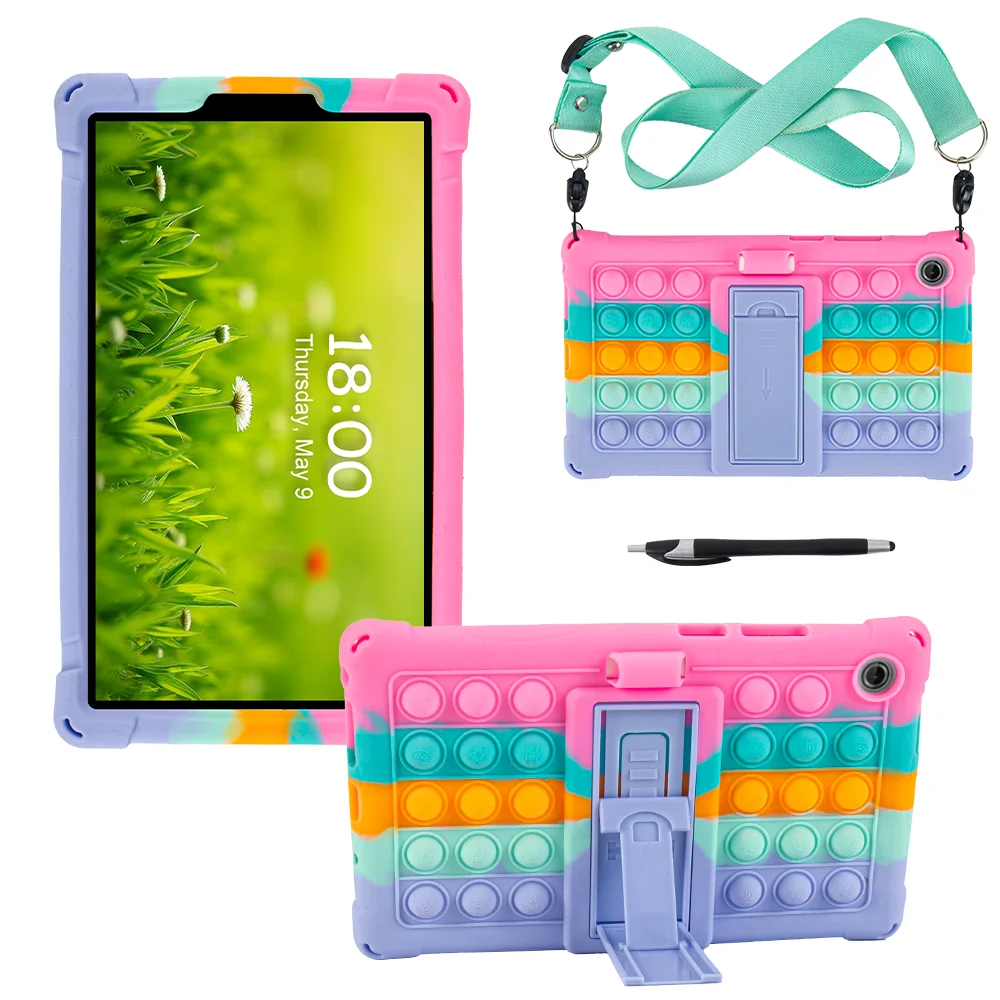 Case For Lenovo Tab One 8.7 inch  2025 Soft Silicone Kids Cases For Tab K9 8.7'' TB305ZU TB305FU Kickstand Tablet Cover Shell