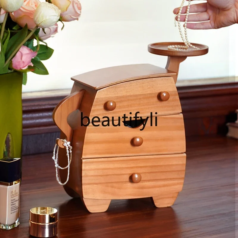 

E182 Jewelry box Solid wood storage box High-end exquisite jewelry Gold wedding housewarming gift