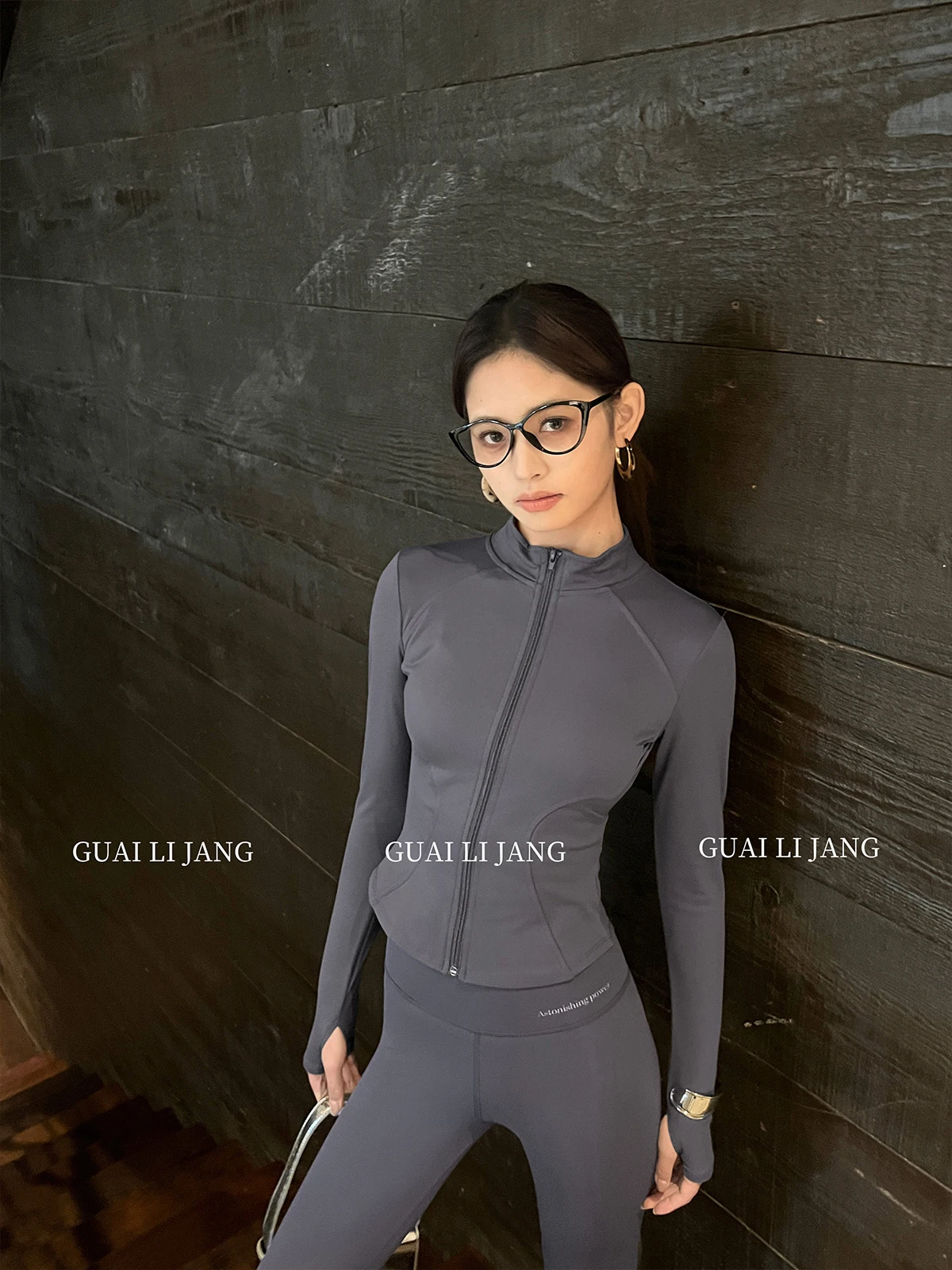 Women's Sport Jacket Autumn Winter Fleece Lined Slim Fit Short Sleeve Long Zipper round Neck Yoga Fitness Wear Commute Style