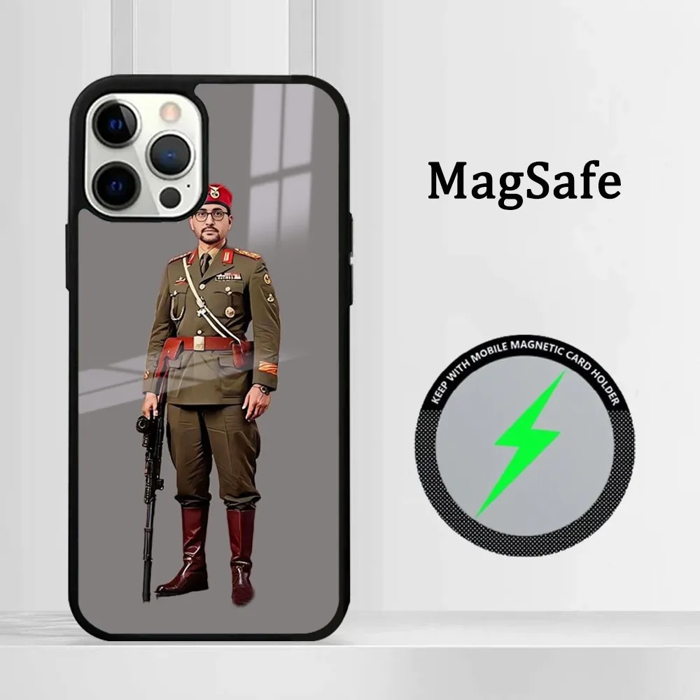 Houthi Armed Yahya Al-Sari Figures Phone Case For IPhone 16 15 14 13 12 11 Pro Max Plus Mini Magsafe Mirror Wireless Magnetic Co