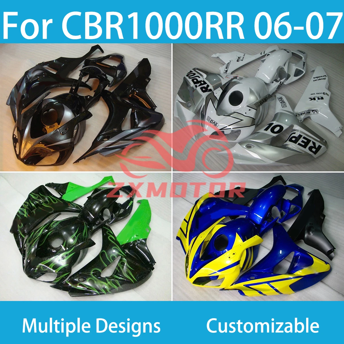 CBR 1000RR 2006 2007 Высококачественные обтекатели из АБС-пластика для HONDA CBR1000RR 06 07, комплект обтекателей для мотоцикла, детали кузова