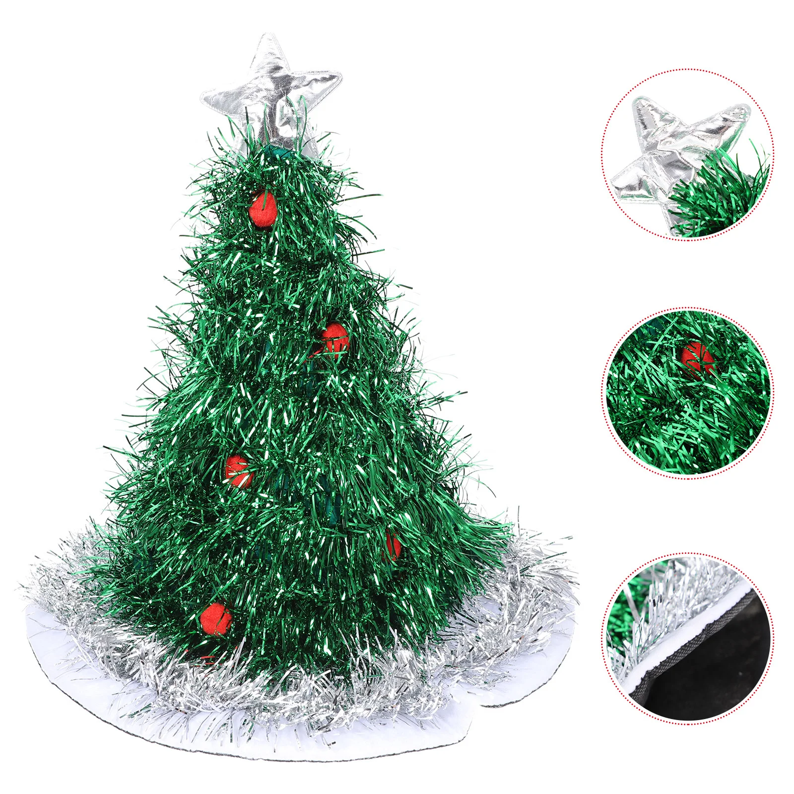 

Christmas Tree Hat Light Weight Soft Comfortable Holiday Party Decoration Xmas Headwear for Family Friends Photo Booth