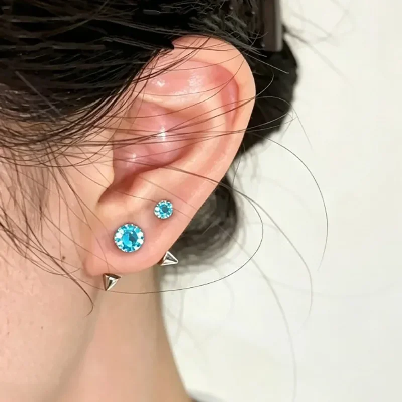 1pair Hot Sale Punk Stainless Steel Spike Devil Ear Bone Stud Earrings for Women Spicy Girl Y2K 2000s Unique New Fashion Gift