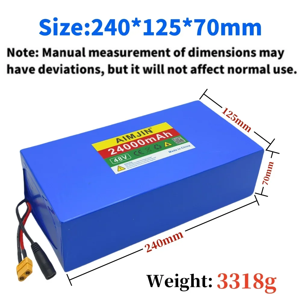 48V 24000mAh lithium-ion/rechargeable battery pack 13S6P 24Ah 2000W built-in BMS for Citycoco Motorized Scooter Battery