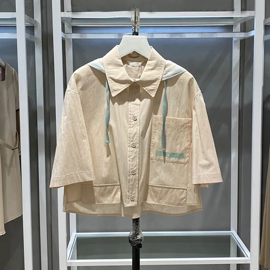 

Faionable Anti-Aging Hooded Svel ort Women's Jaet Color Blo Dstring Cotton Spring Autumn Casual Outerwear