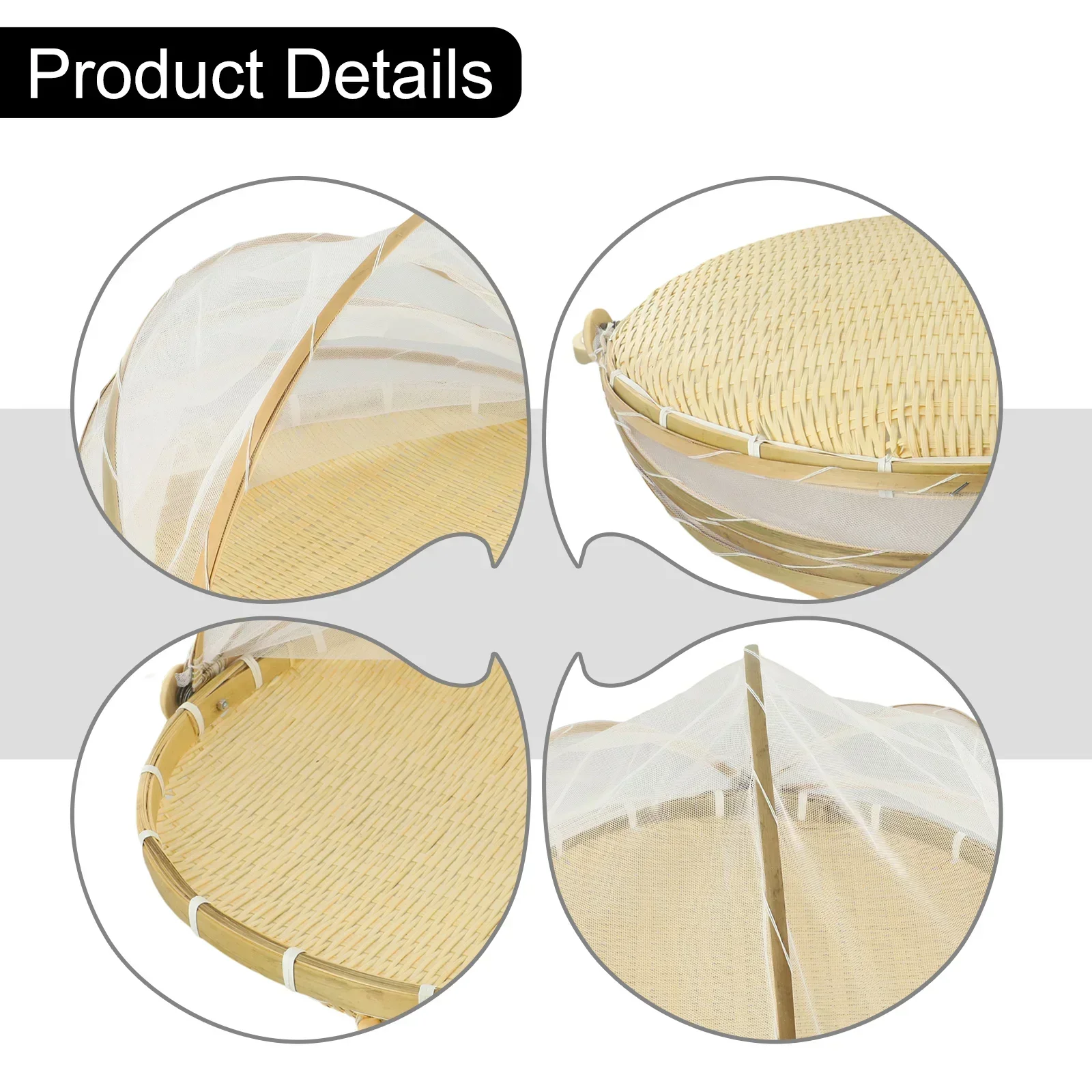 1pcs Woven Basket Anti-Mosquito Net Fruit And Vegetable Basket Dustpan Used As Insect-proof, Dust-proof Basket For Fruit Tools