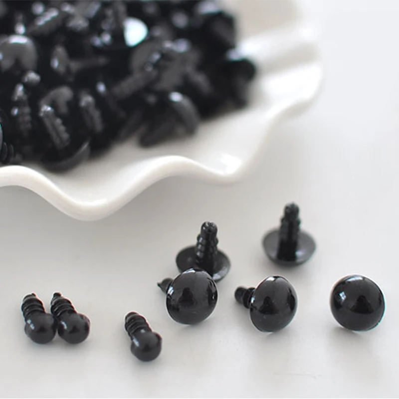 100 stücke 6-12mm Schwarz Kunststoff Sicherheits Augen Für Spielzeug Puppe Handwerk Teddybär Puppen Weiche Spielzeug, der Tier Amigurumi Zubehör – Detail 7